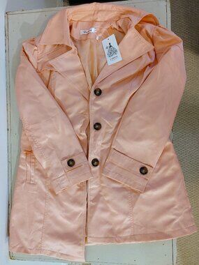 XXL peach pink Fashion short trench coat style jacket (new with tags)